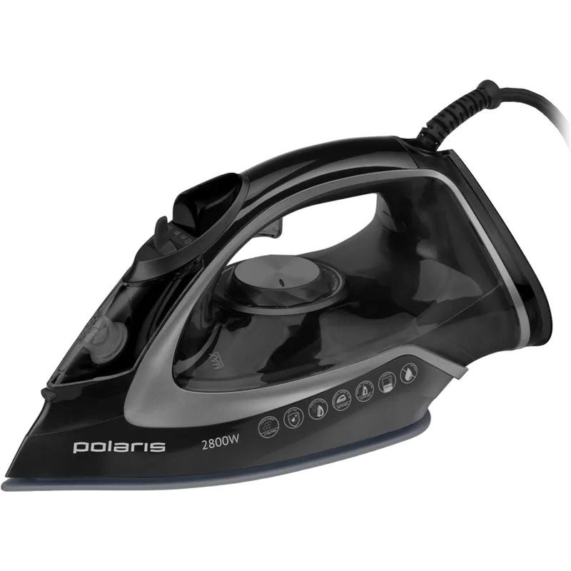 Изображение товара Утюг Polaris PIR 2821AK чёрный c керамической подошвой и мощностью 2800 Вт