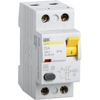 УЗО выключатель дифференциального тока IEK ВД1-63 2п 25А 30мА AC  (MDV10-2-025-030)