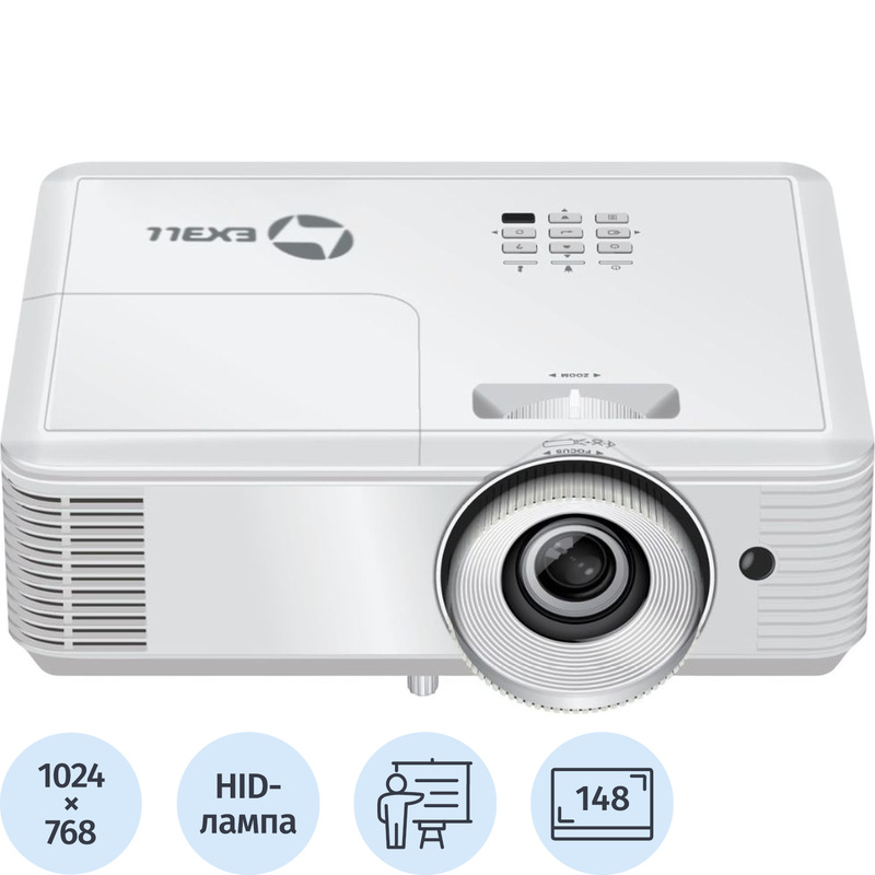 Изображение товара Проектор ExellTECH EXD102STW короткофокусный DLP 1024x768 3500 люмен 3D