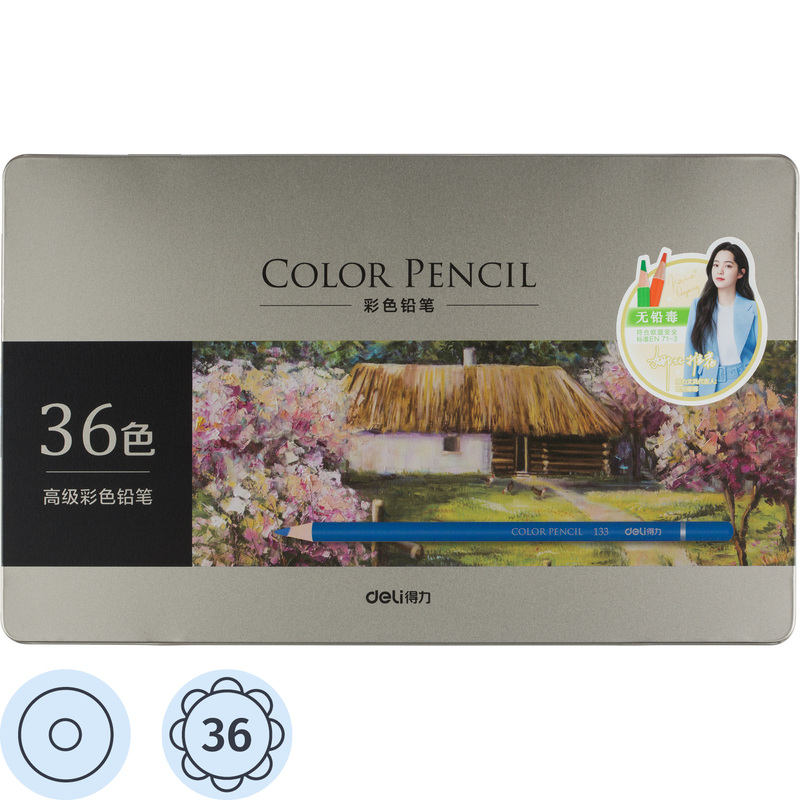 Изображение товара Карандаши цветные художественные классические Deli 36 карандашей 36 цветов круглые