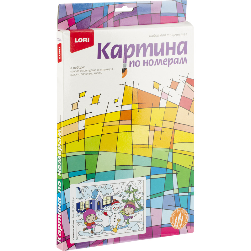 Изображение товара Картина по номерам Lori Зимняя серия Снежные забавы 34x20.5см