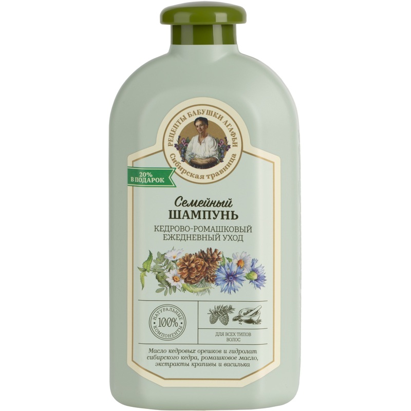 Изображение товара Шампунь Рецепты бабушки Агафьи Сибирская Травница Семейный 500 мл натуральный уход для всех типов в