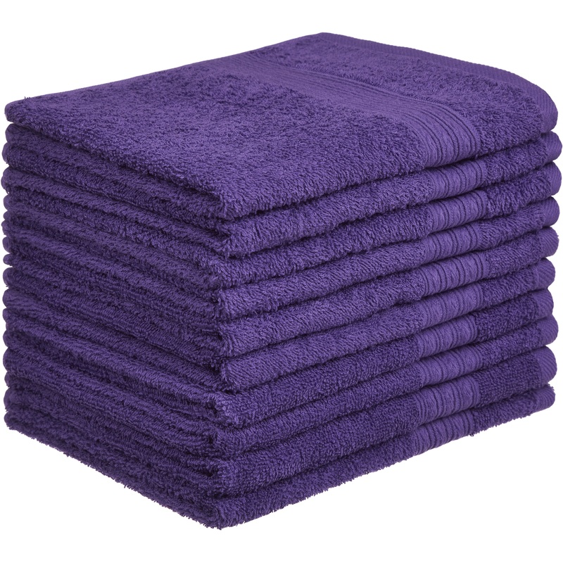 Изображение товара Полотенце махровое Luscan 40х70 см 400 г/кв.м фиолетовое 10 штук в упаковке