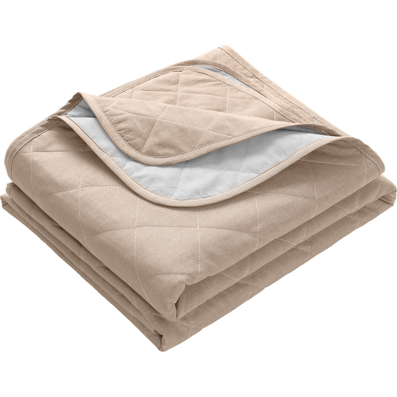 Изображение товара Покрывало Verossa Silver сатин 220x240 см светло-серое бежевое высокого качества