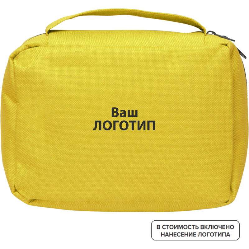 Изображение товара Несессер Promo из полиэстера желтый с логотипом 21.5x16x7 см