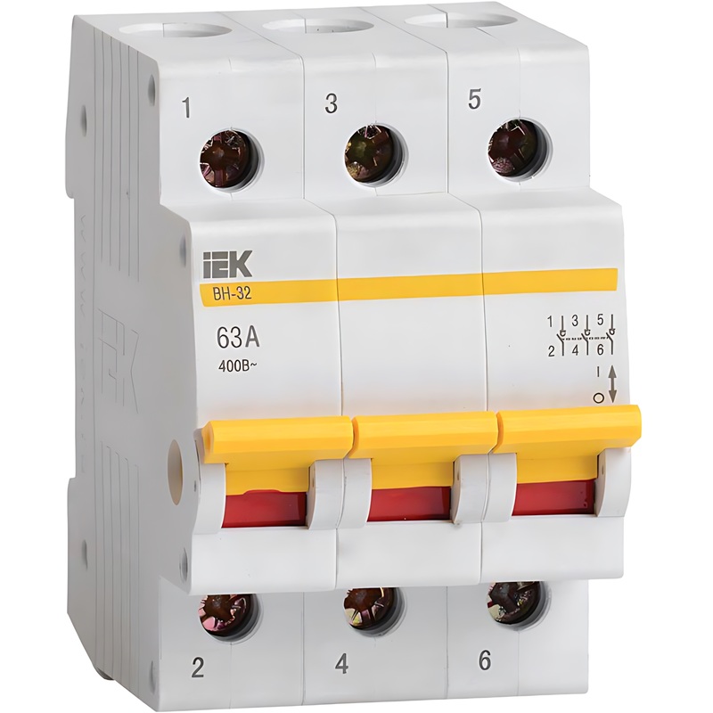 Изображение товара Выключатель автоматический IEK MNV10-3-063 3П 63А модульный