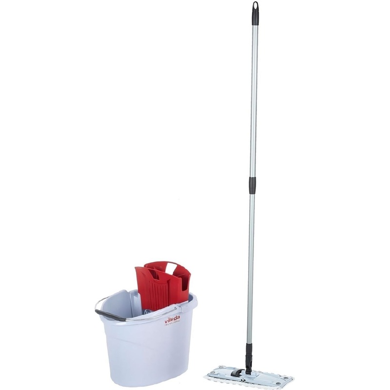 Изображение товара Комплект для уборки Vileda Professional УльтраСпид Мини (швабра и ведро 10 л с отжимом) красный