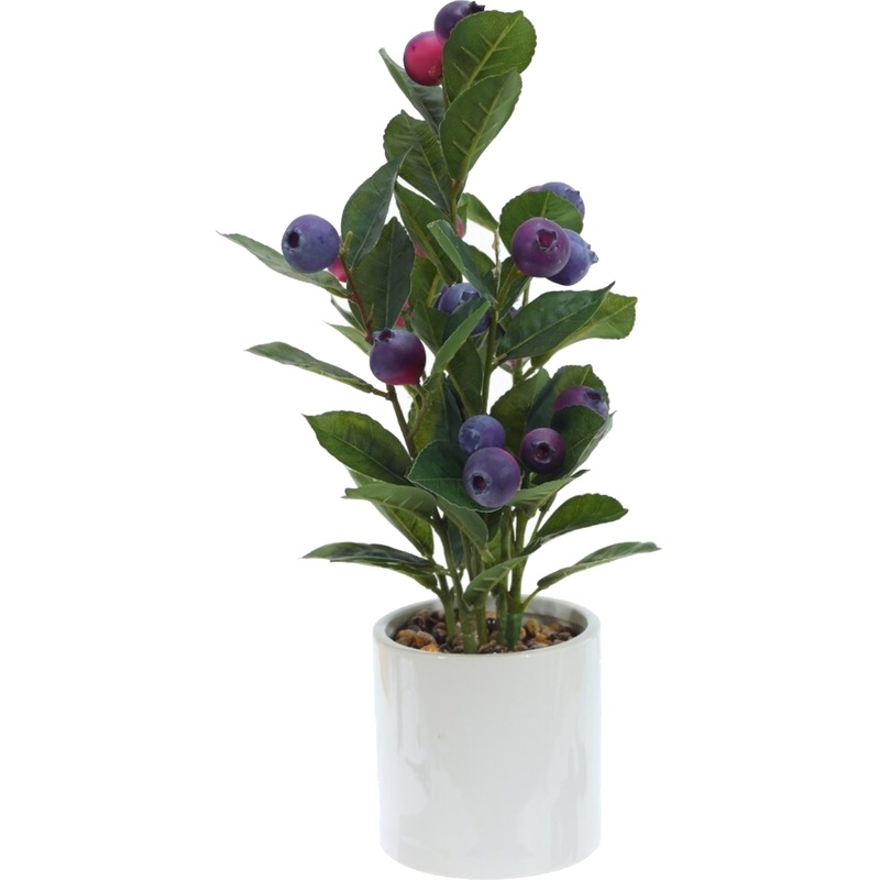 Изображение товара Композиция из искусственных цветов Голубика 40 см в керамическом горшке
