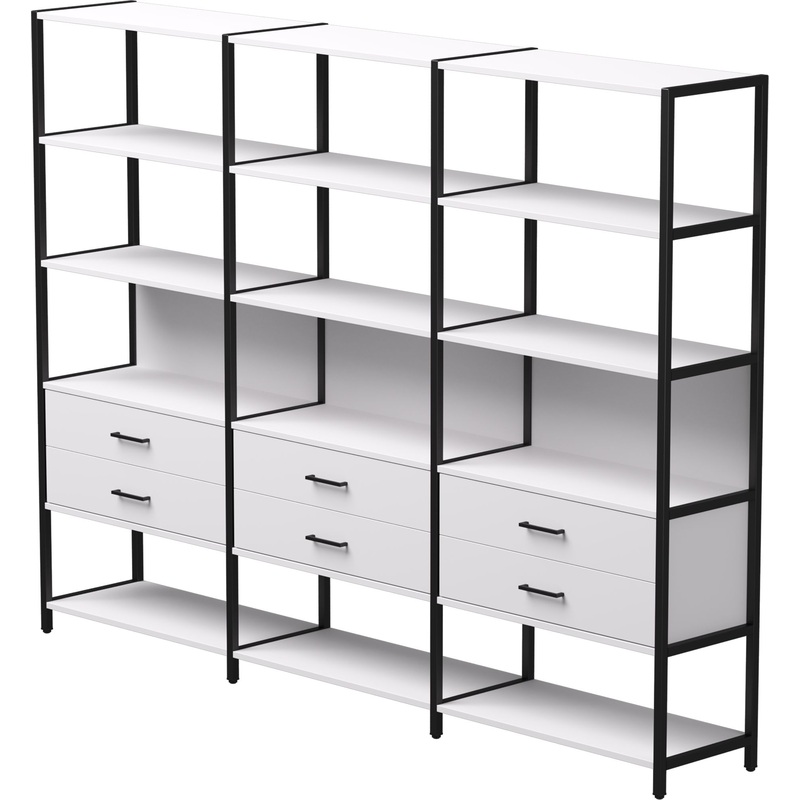 Изображение товара Стеллаж для документов EVO 254ST9W39005 белый/чёрный 2440х385х1840 мм