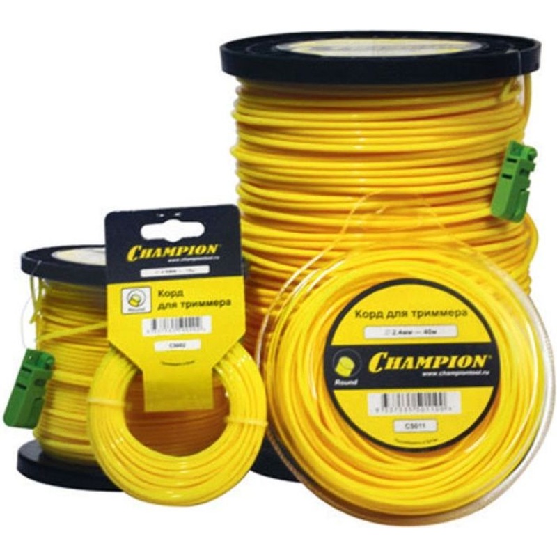 Изображение товара Леска для триммера Champion 2.4 мм х 90 м круг желтая