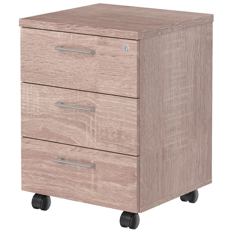 Изображение товара Тумба подкатная Xten XMC-3D/3D.1A с центральным замком (дуб сонома, 465х450х634 мм, 3 ящика)