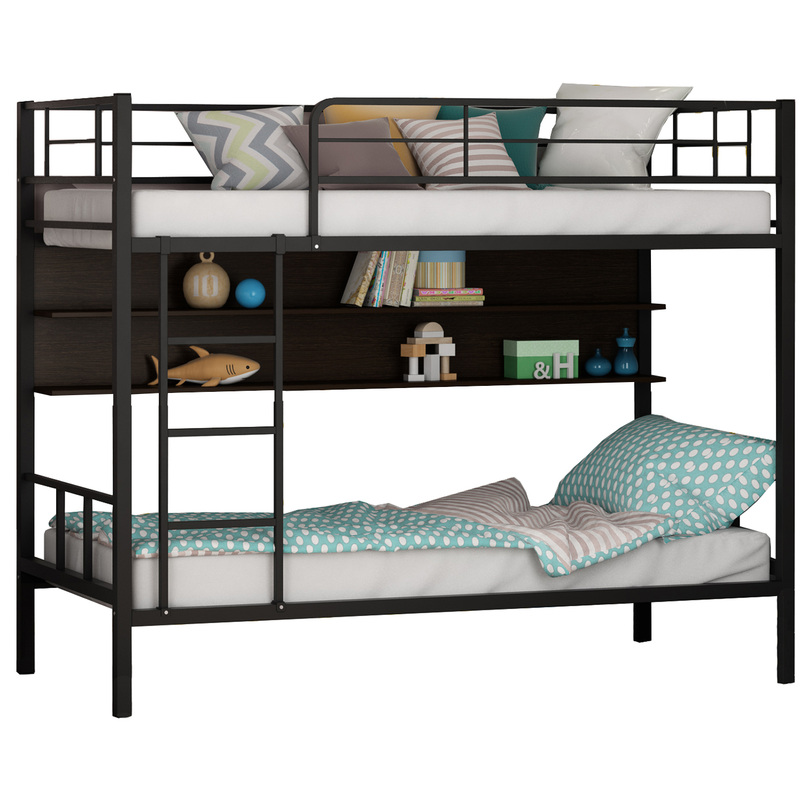 Изображение товара Металлическая двухъярусная кровать Севилья-2П венге черная 900x1900 мм