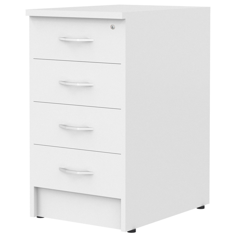 Изображение товара Тумба приставная Imago с замком белая 412х450х753 мм 4 ящика