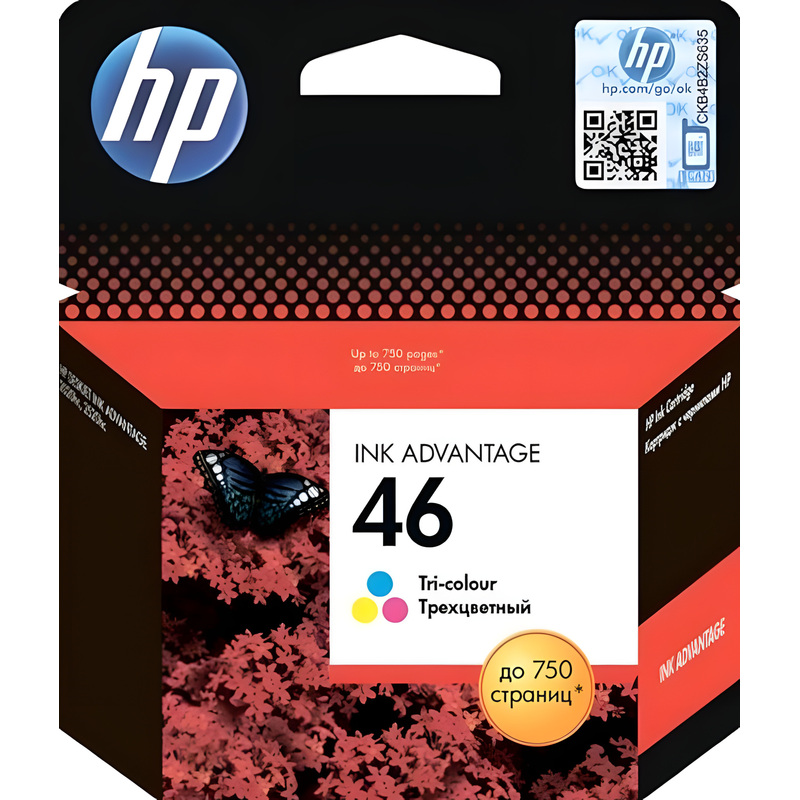 Изображение товара Оригинальный цветной струйный картридж HP 46 CZ638AE 750 страниц