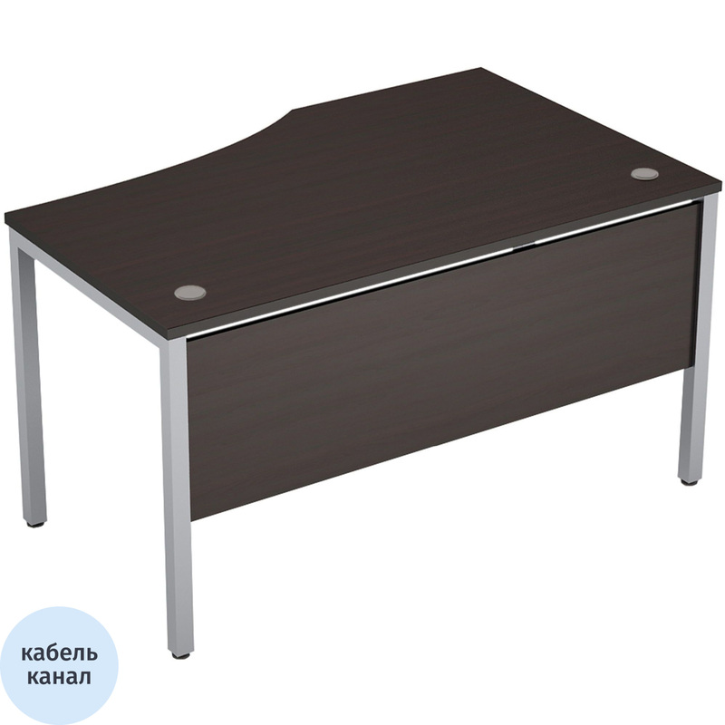 Изображение товара Эргономичный рабочий стол Avance 6МД.023 правый венге алюминий матовый 1400х900х750 мм