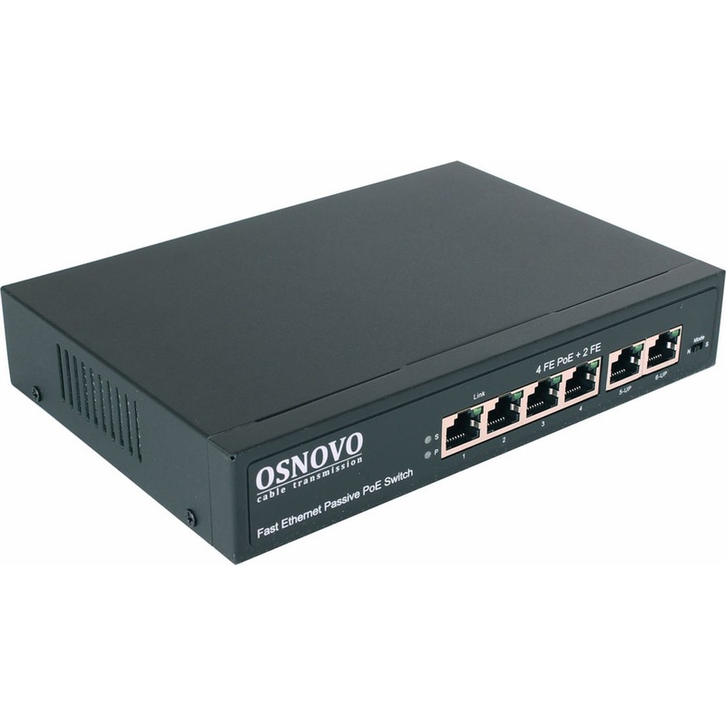 Изображение товара Коммутатор Osnovo SW-20600/A с поддержкой PoE и 4 портами LAN