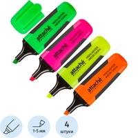 Набор текстовыделителей Attache Selection Neon Dash (толщина линии 1-5  мм, 4 цвета)