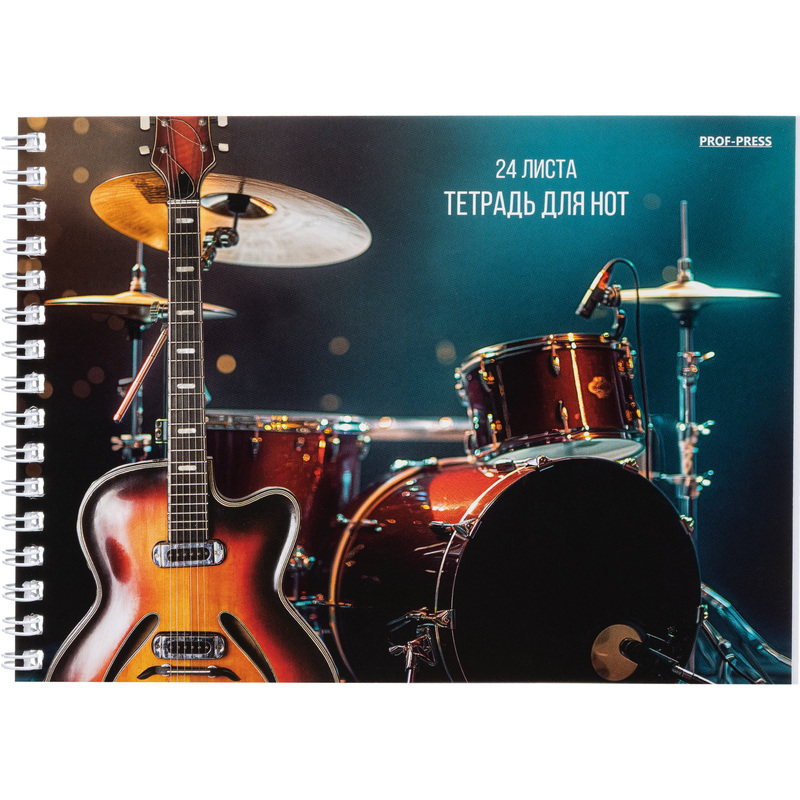Изображение товара Нотная тетрадь Проф-пресс А5 24 листа с рисунком мягкая спираль
