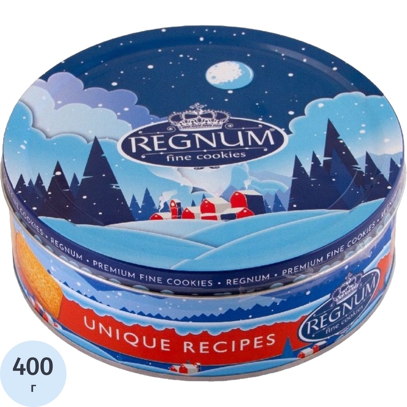 Изображение товара Сдобное печенье Regnum Зимний лес 400 г в жестяной банке