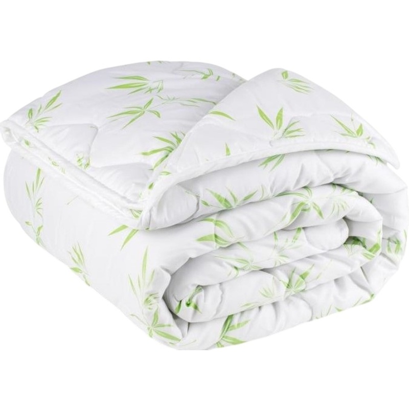 Изображение товара Одеяло 1.5-спальное Эльф Бамбук 140x205 см стеганое с кантом зеленое белое