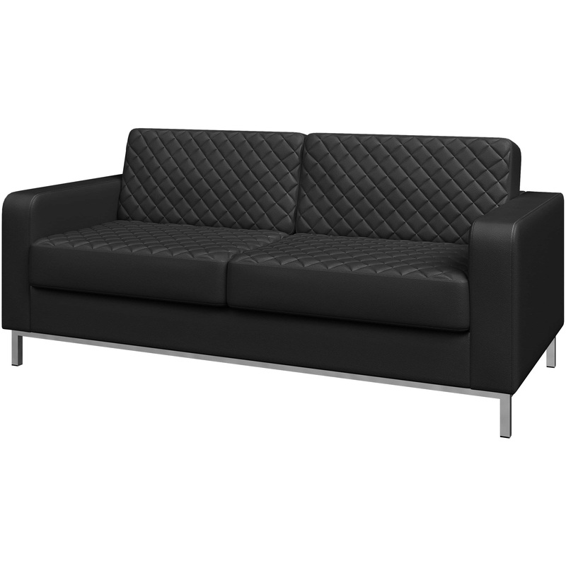 Изображение товара Диван трехместный Бентли 3-М Черный искусственная кожа высокий комфорт стиль