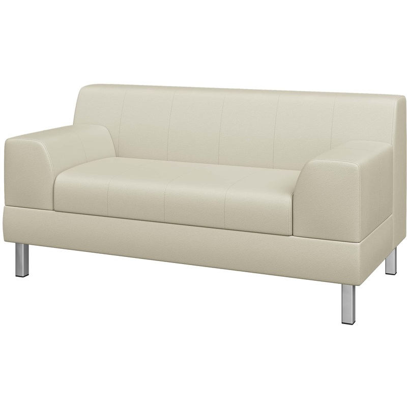 Изображение товара Двухместный диван Flagman слоновая кость из искусственной кожи