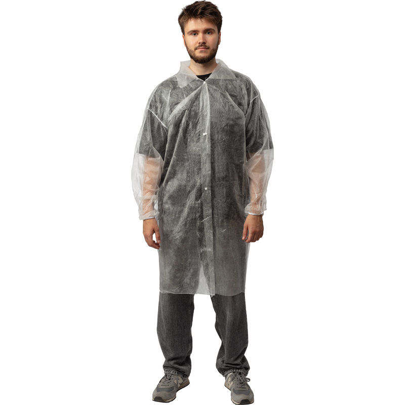 Изображение товара Одноразовый процедурный халат Снаблайн белый XL 10 штук