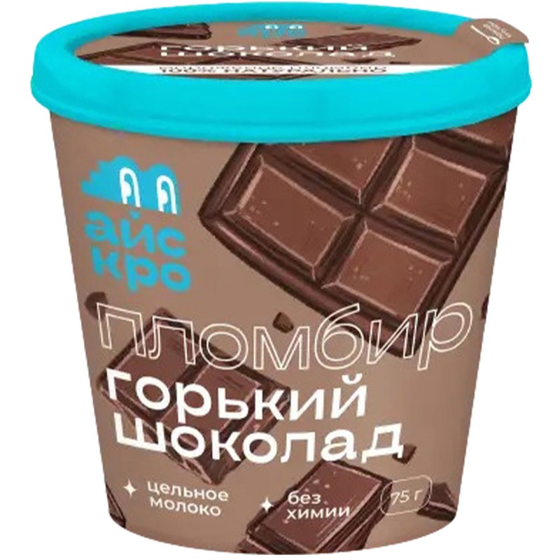 Изображение товара Мороженое пломбир горький шоколад 84 порции по 75 г
