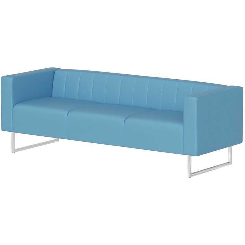 Изображение товара Диван трехместный Chairman Вента голубой искусственная кожа Россия