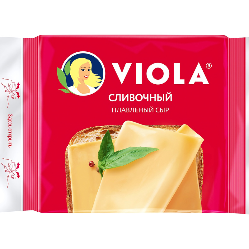 Изображение товара Плавленый сыр Viola сливочный в ломтиках 140 г удобная порционная упаковка