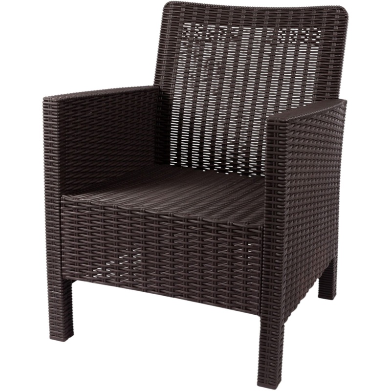 Изображение товара Кресло TDT коричневое пластиковое для дома и улицы