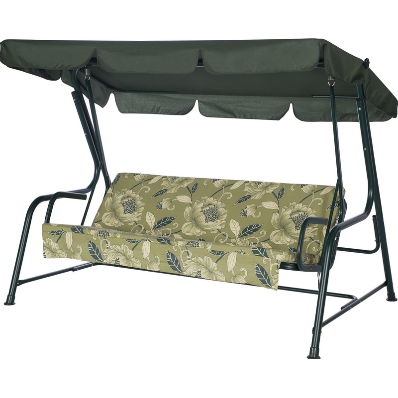 Изображение товара Качели Карибы с тентом, цвет зеленый, для дачи