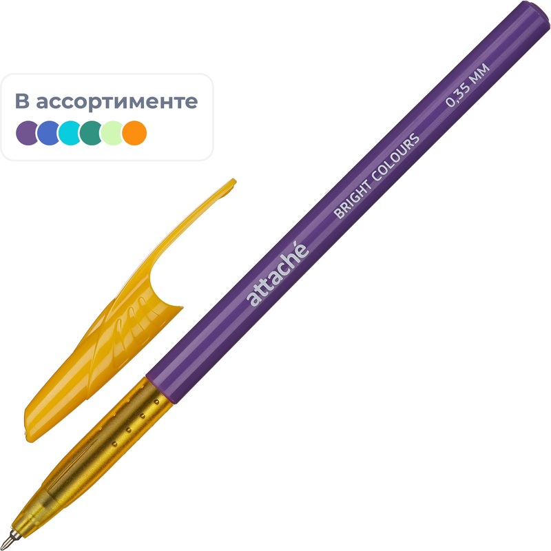 Изображение товара Ручка шариковая неавтоматическая Attache Bright colours синяя (толщина линии 0.35 мм)