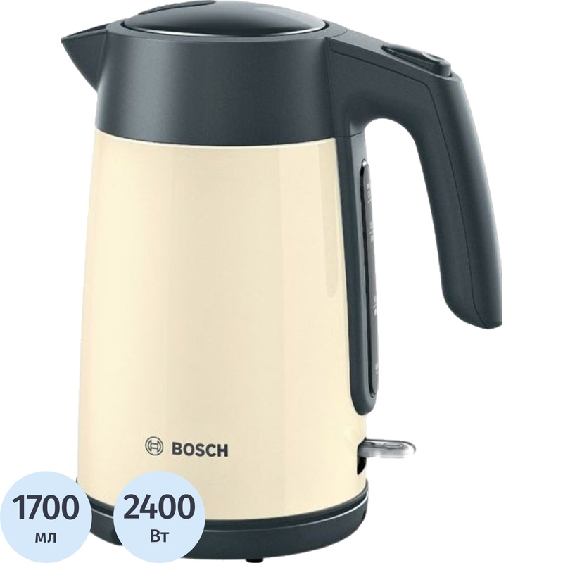 Изображение товара Электрический чайник Bosch TWK 7L467 бежевый 1700 мл мощность 2400 Вт