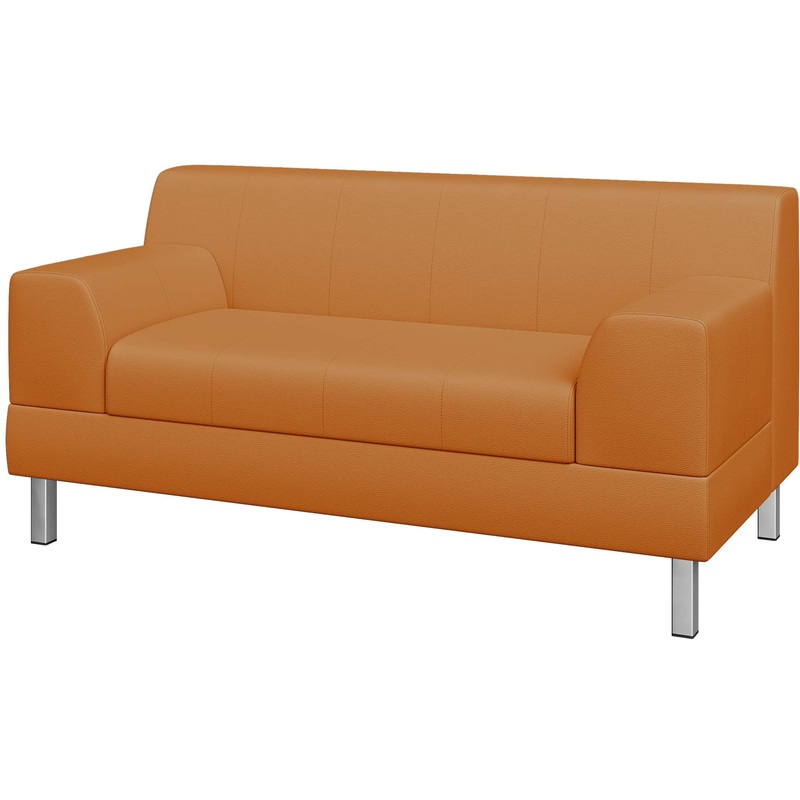Изображение товара Диван двухместный Flagman оранжевый из искусственной кожи