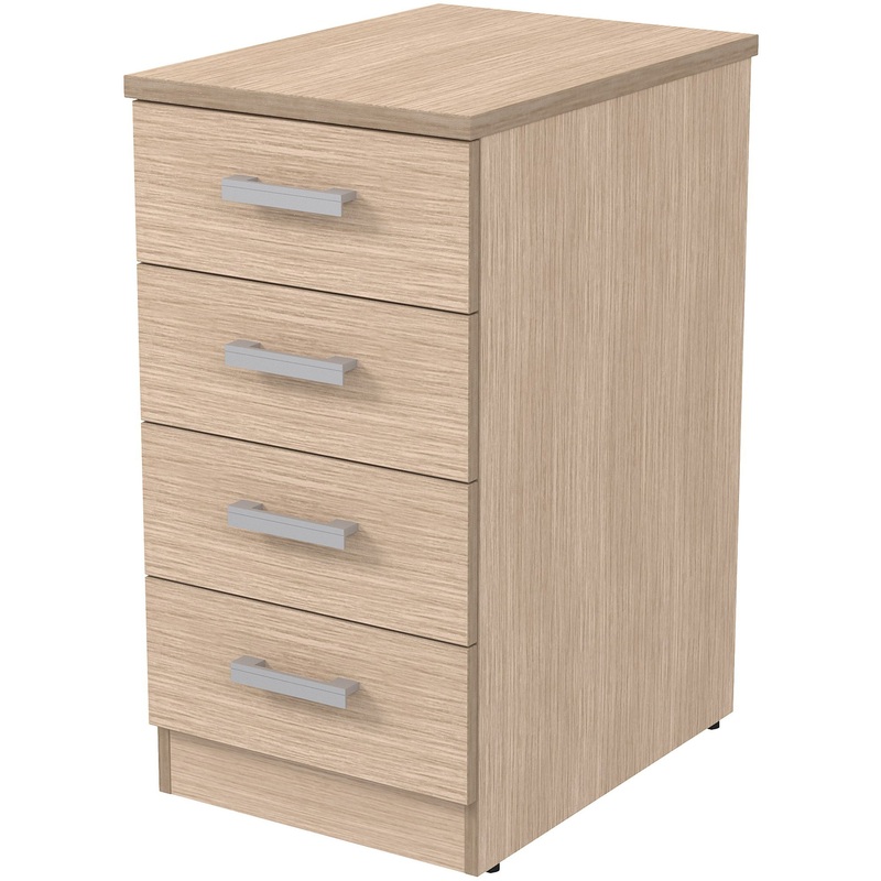 Изображение товара Тумба приставная без замка New дуб 394х550х750 мм 4 ящика для хранения мебели