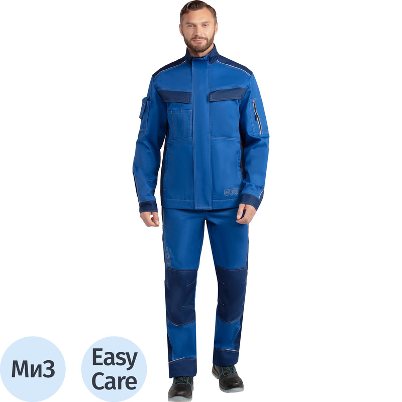 Изображение товара Куртка рабочая летняя мужская л51-КУ с СОП синяя/васильковая