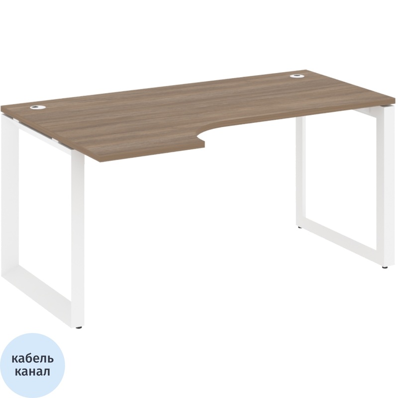 Изображение товара Эргономичный левый офисный стол ONIX-О дуб аризона/белый 1580х980х750 мм