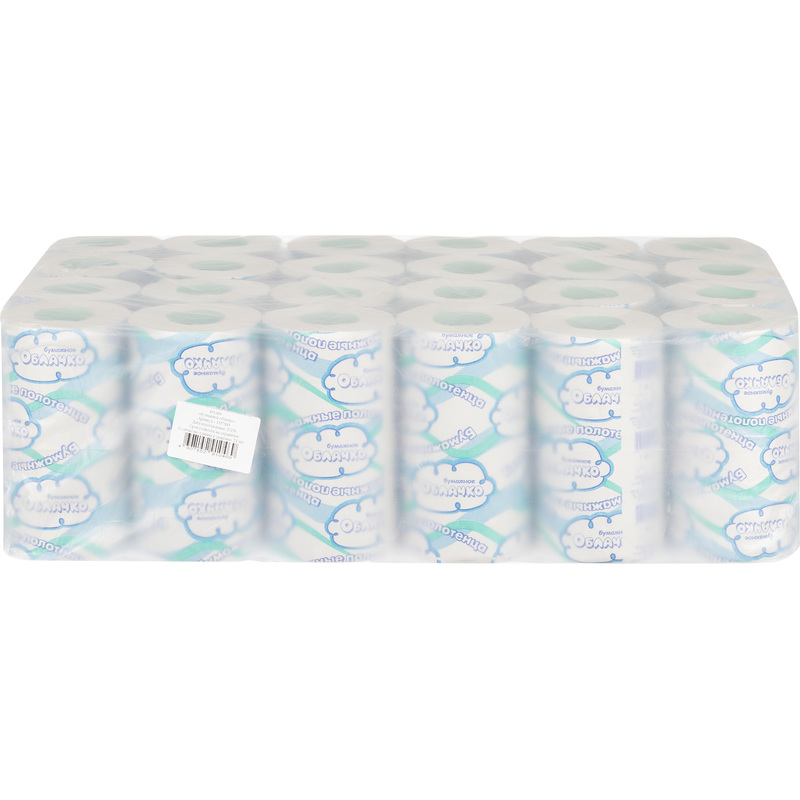 Изображение товара Бумажные полотенца Бумажное облачко 1-слойные серые 24 рулона по 35 метров