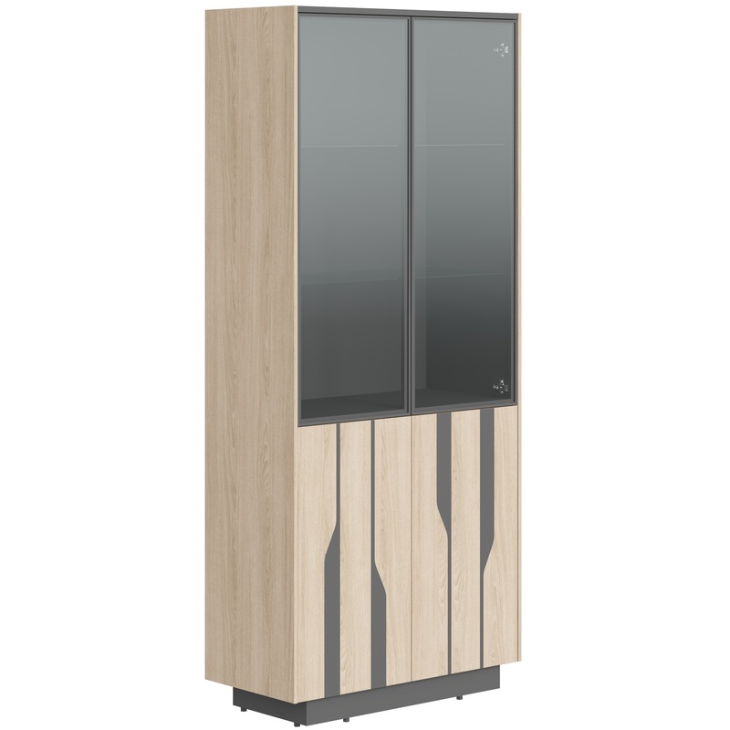 Изображение товара Шкаф для документов дуб светлый/чёрный графит 900х430х2100 мм