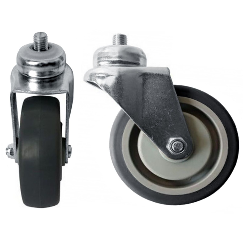 Изображение товара Колесо для покупательской тележки 100TPR КБГРЗП (4 штуки в упаковке)