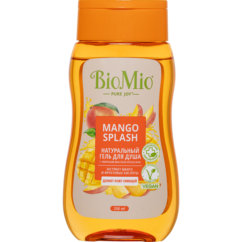 Изображение товара Гель для душа BioMio Mango Splash 250 мл для жирной и комбинированной кожи