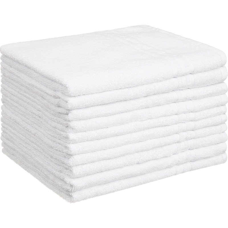 Изображение товара Махровое полотенце Luscan 50x90 см 380 г/кв.м белое комплект 10 штук