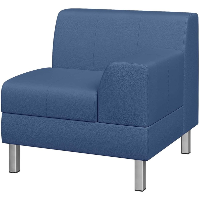 Изображение товара Уценка. Модуль диван прямой Flagman одноместный левый синий (экокожа). уц_меб