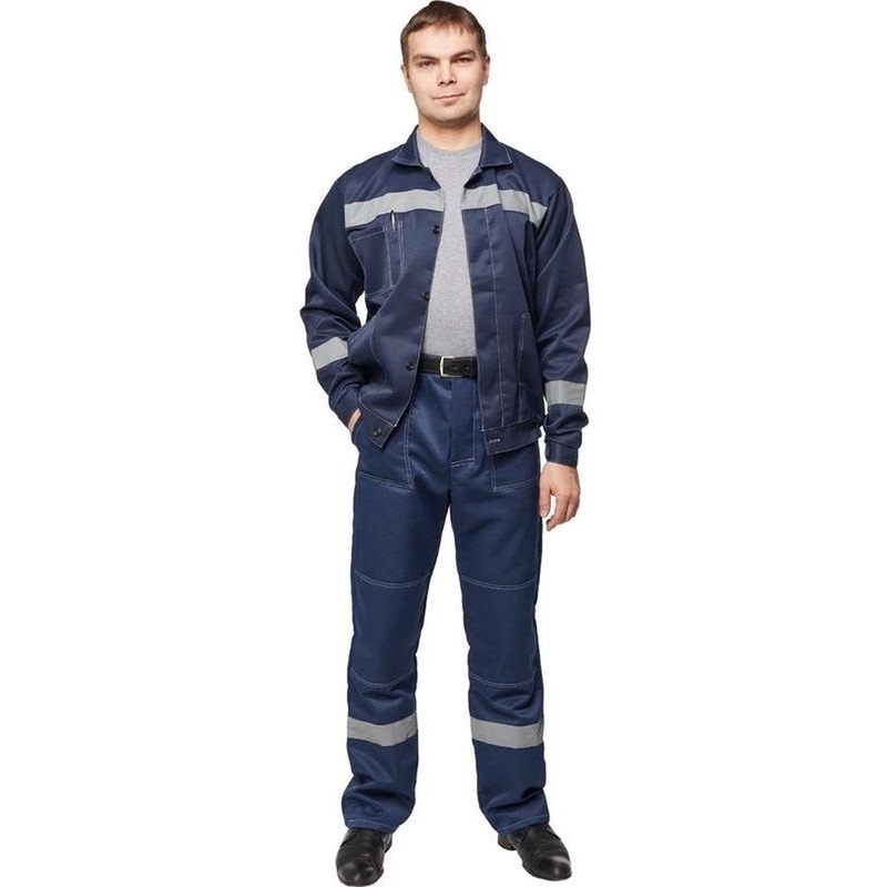 Изображение товара Рабочий летний мужской костюм Л22-КБР с СОП, синий, размер 44-46