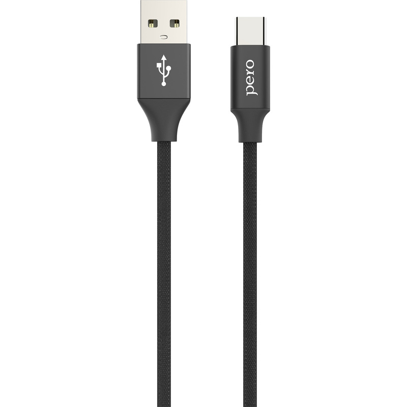 Изображение товара Кабель Pero DC-02 USB C - USB A 1 метр черный для зарядки и синхронизации