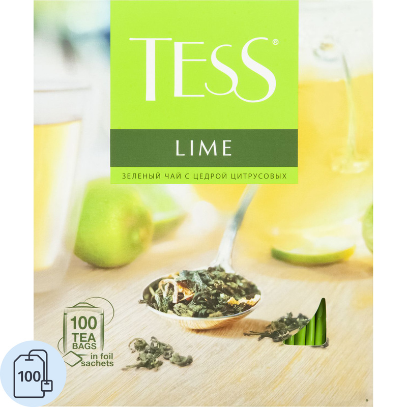 Изображение товара Чай зеленый Tess Lime Citrus peels 100 пакетиков