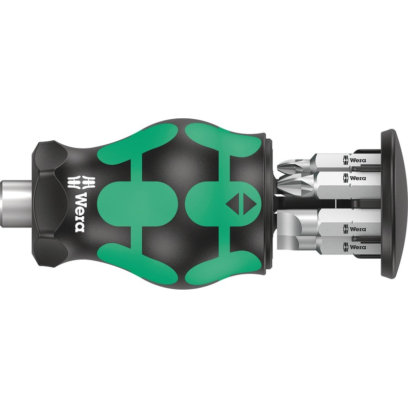 Изображение товара Рукоятка-битодержатель Wera Kraftform Kompakt Stubby Magazin с набором бит (6 предметов, WE-008877) Изображение товара Рукоятка-битодержатель Wera Kraftform Kompakt Stubby Magazin с набором бит (6 предметов, WE-008877)