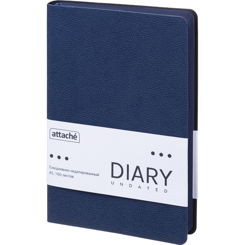 Изображение товара Ежедневник недатированный Attache А5 из искусственной кожи тёмно-синий