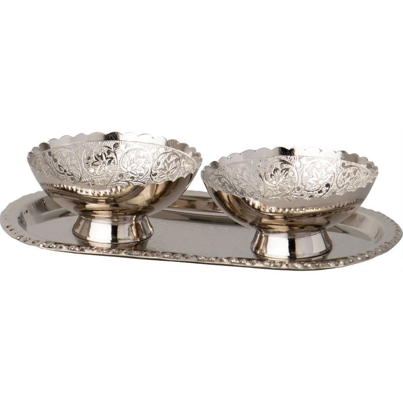 Изображение товара Набор для сервировки Lefard из латуни 3 предмета (поднос и 2 соусника)